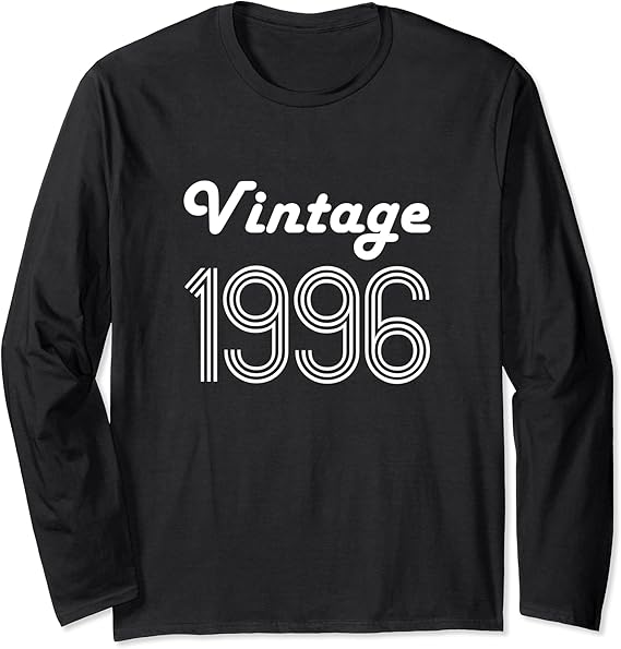 25th Birthday Gift for Men Age 25 Year Old Vintage 1996 Son Long Sleeve